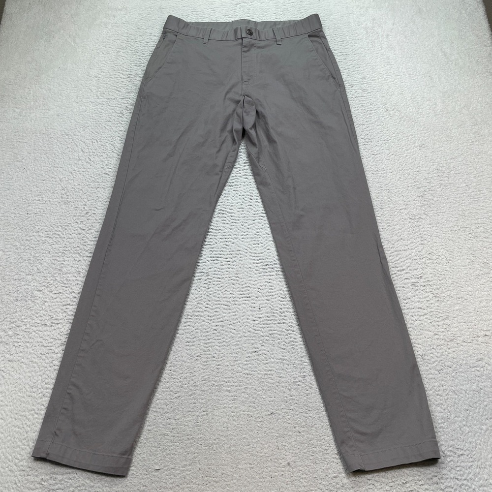 Fabletics Pants Mens 31x34 (FITS 31x31) Gray High Side Chino Straight Golf